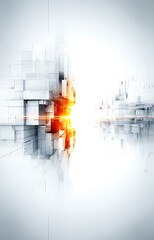Abstract architecture explosion of blocks light