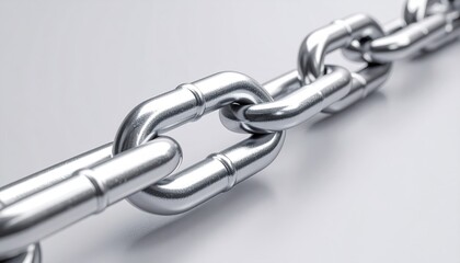 Obraz premium Close up of a Strong Metal Chain Link Industrial Strength and Connection