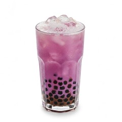 Refreshing Iced Taro Bubble Tea with Tapioca Pearls