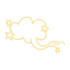 Yellow Cloud with Stars and Flowing Tail