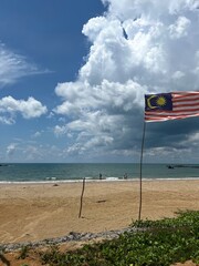 Fototapeta premium flags on the beach