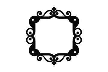 Ornate Square Frame with Decorative Flourishes