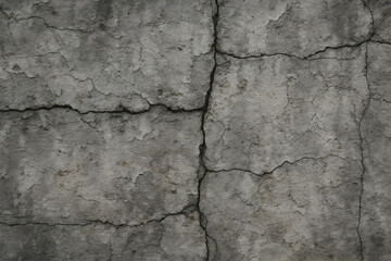 Obraz premium Cracked Gray Cement Wall Texture with Weathered Concrete Surface
