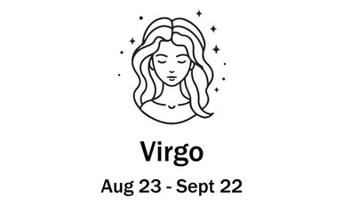 Virgo Zodiac Sign – Dates and Symbol Illustration
Virgo Astrology Art – August 23 to September 22
Elegant Virgo Horoscope Sign with Maiden Icon
Virgo Star Sign – Earth Element and Zodiac Traits