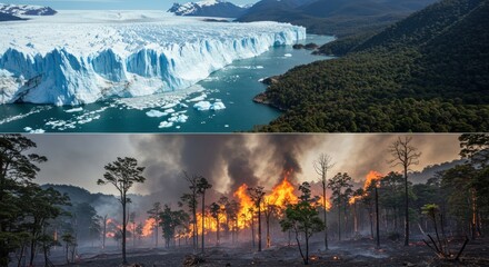Glacier vs. Forest Fire Climate Change's Impact