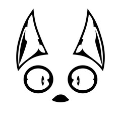 black cat face illustration design