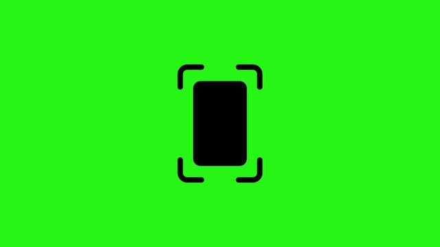 Fit screen icon animation in 4k on green screen background