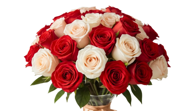 Liebe in zwei Farben - Rosenbouquet in Rot und Creme
