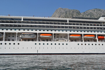 Liner in the Bay of Kotor. Huge cruise ship in the Bay of Kotor in Montenegro. A beautiful country...