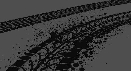 Dynamic tire track texture with grunge elements for automotive design
