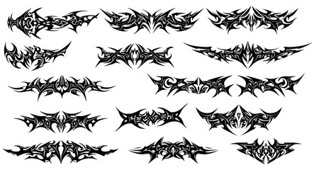 Ornamental tribal designs, captivating graphic patterns for tattoos and decorations