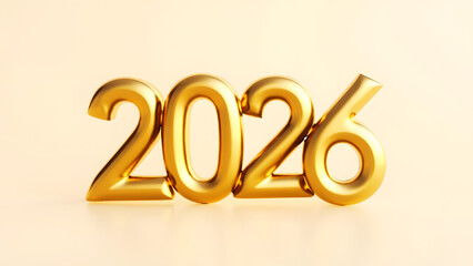 Golden Year Numbers isolated on a transparent background