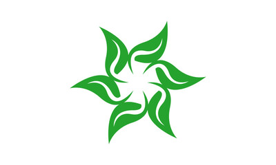 Circle Leaves Eco Logo Design – Elegant Circular Arrangement of Leaves Symbolizing Sustainability, Harmony, and Eco-Friendly Living