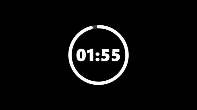 2 minutes countdown animation timer white bold number time countdown 120 seconds 4k