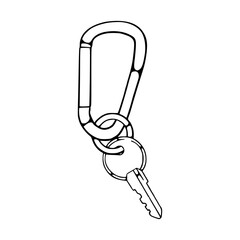 carabiner with key vector illustration