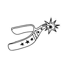 Equestrian boot spur outline