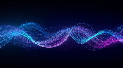 Big Data concept. Digital neural network. Introduction of artificial intelligence. Cyberspace of future. Abstract business 3D illustration, shallow depth of field 