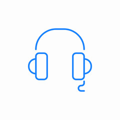 headset communication microphone icon sign vector