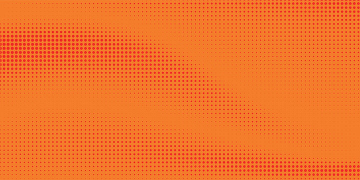 Dots halftone orange color pattern gradient texture with technology digital background. Dots pop art comics with summer background.