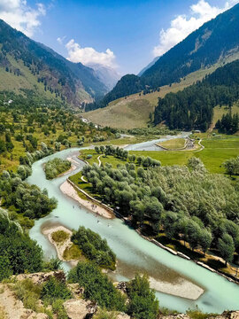 Where Rivers Run Below the Peaks - Mesmerizing Views from Betaab Valley, Pahalgam, Kashmir