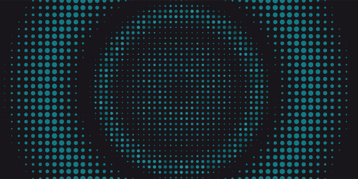 Abstract Light Dots Background - Blue Circle Wave Display LED Defocused