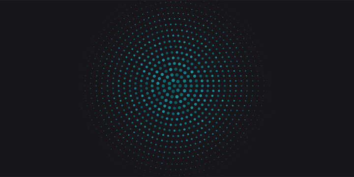 Abstract Light Dots Background - Blue Circle Wave Display LED Defocused