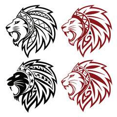 Obraz premium Tribal vector art illustration of a wild black and white rooster and eagle head tattoo design