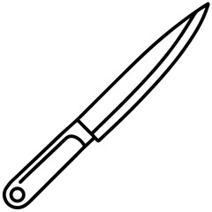 Minimalist Knife Outline Vector