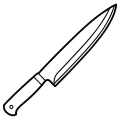 Minimalist Knife Outline Vector