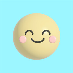 Smiling Pastel 3D Happy Emoticon