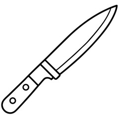 Minimalist Knife Outline Vector