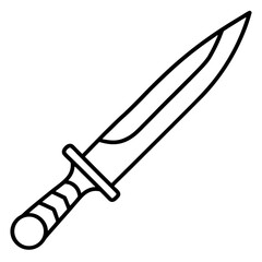 Minimalist Knife Outline Vector