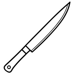 Minimalist Knife Outline Vector