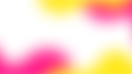 Blurred pink and yellow gradient wave abstract element on a transparent background