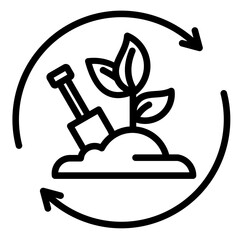 Regenerative Agriculture  Icon Element For Design	
