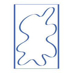 Fototapeta premium Blue Outline Fluid Shape Design