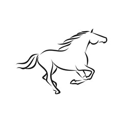 Galloping Horse Line Art