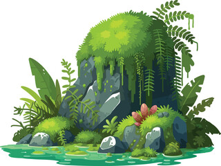 cartoon illustration of a jungle