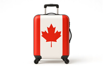 Travel Suitcase Featuring Canadian National Flag Representing Identity, Freedom, and Global Exploration