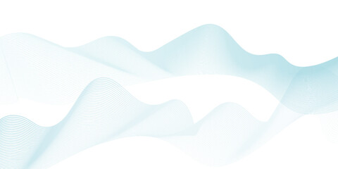 Abstract blue smooth waves on white background. dynamic art simple