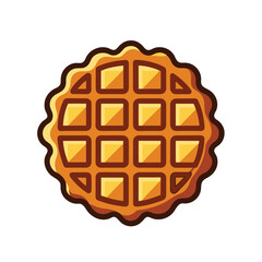 vector illustration of round waffle