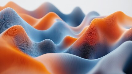 Fototapeta premium Abstract landscape of swirling, textured, colorful hills