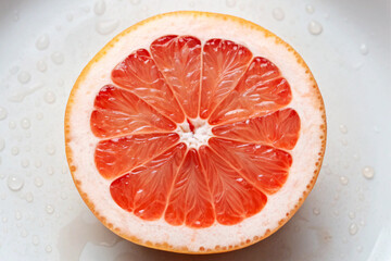 Pink Grapefruit Slice Clean Cross Section Closeup citrus fruit
