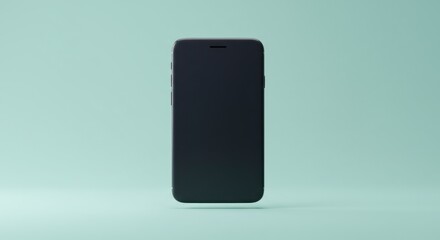 Smartphone on light blue background