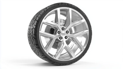 Car wheel isolated on a white background -