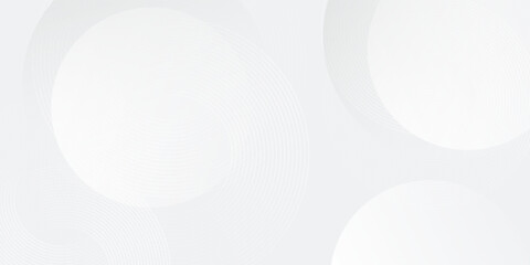 White geometric abstract background overlap layer on bright space with lines effect decoration. Simple design element circles style  good art