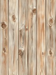 Fototapeta premium Close-up of light-colored wooden planks with visible knots and natural grain texture in a rustic setting
