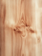 Close-up of smooth light wood surface with natural grain patterns and knots for design and craftsmanship use