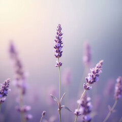 Obraz premium Lavender in vertical orientation. Gentle purple hues.