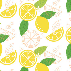 シームレスな爽やかレモンのパターンB＊LemonPattern